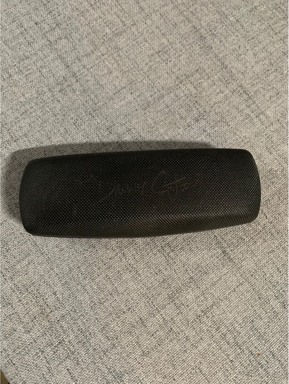 Danny Gatton Black Textured Eyeglass Case with Green Interior